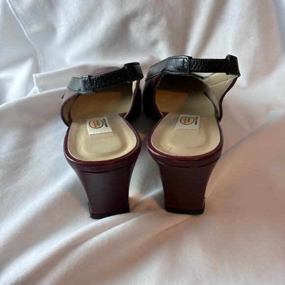 Elegant Burgundy Slingback Heels - Picture 6 of 8